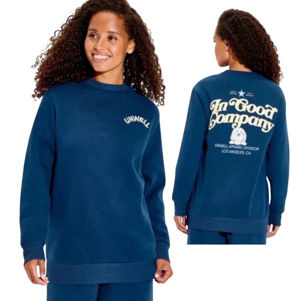 Unwell Women's Blue In Good Company Graphic Crewneck Sweatshirt Size XS